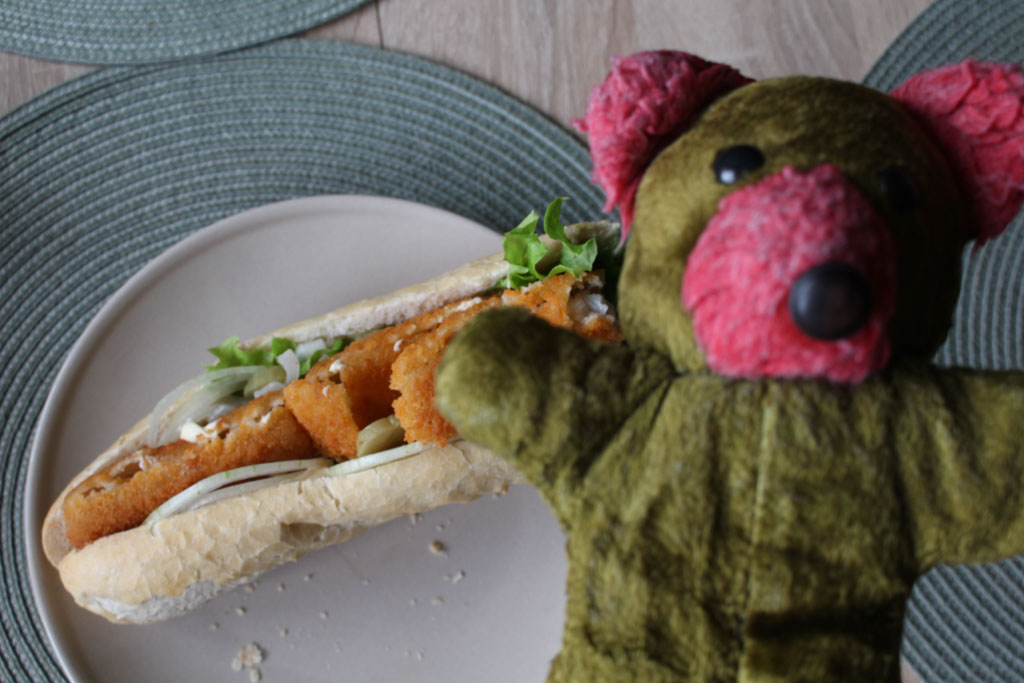  Fish sandwiches in baguette